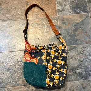 Super Cute Boho Patchwork Bag Purse faux Leather Strap Crossbody